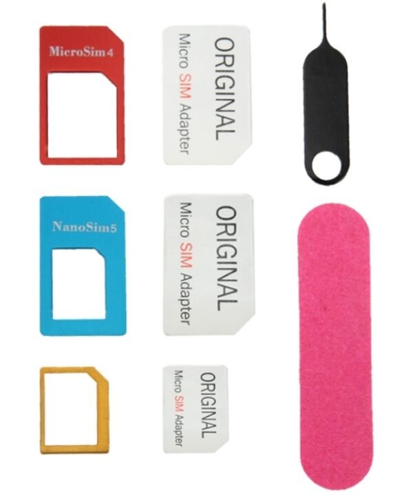 Nano SIM to Micro SIM Card Adapter + Nano SIM to Standard SIM Card Adapter + Micro SIM to Standard SIM Card Adapter + Sim Card Tray Holder Eject Pin Key Tool with Double Sided Tape for iPhone 5 & 5S, iPhone 4 & 4S, 3GS / 3G