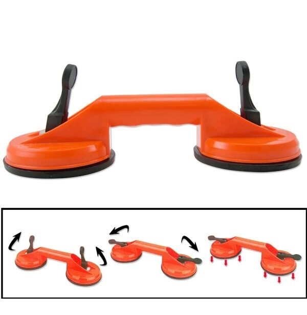 Double Suction Cup Dent Puller Glass Handle Repair Tool for PC / Laptop / iMac / LCD TV, Diameter: 11.5cm