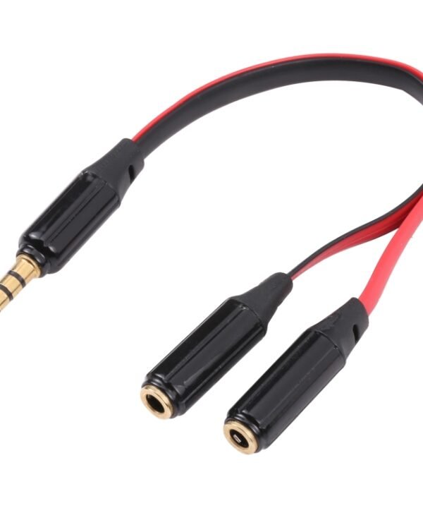 Noodle Style Aux Audio Cable 3.5mm Male to 2 x Female Splitter Connector, Compatible with Phones, Tablets, Headphones, MP3 Player, Car/Home Stereo & More
