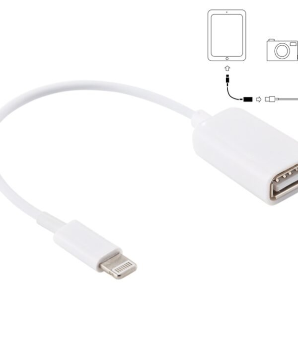 USB Female to 8pin Male OTG Adapter Cable, Support iOS 10.2 and Below, Length: 18cm(White)