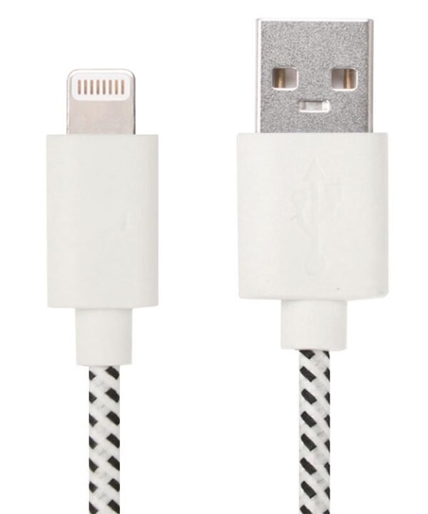 1m Nylon Netting USB Data Transfer Charging Cable For iPhone, iPad, Compatible with up to iOS 15.5