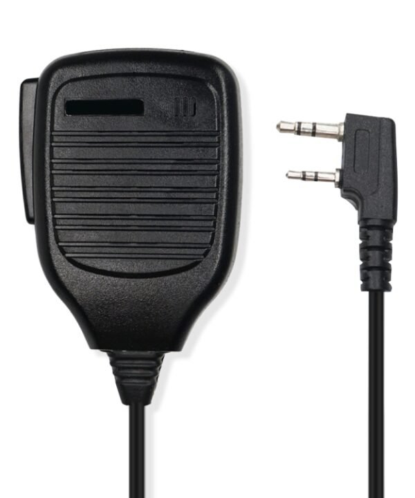 Clip-on Speaker Microphone for Walkie Talkies, 3.5mm + 2.5mm Earphone + Mic Plug