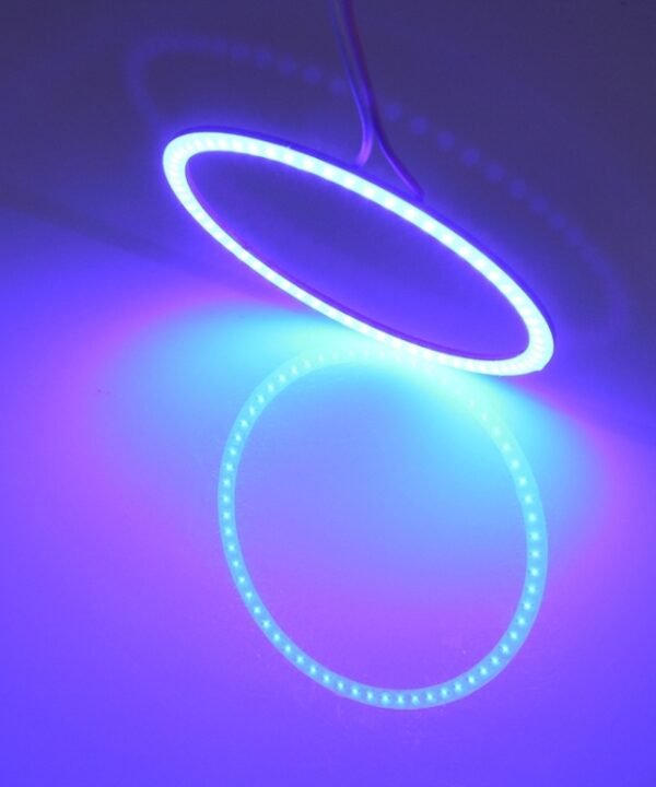 110mm 5W 180LM Angel Eyes Circles Car Headlight COB LED Lights for Vehicles, DC 12-24V, 110mm  Blue Light, 110mm  White Light