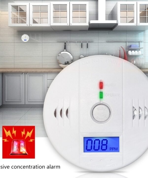 Gas Carbon Monoxide Detector Sensor Unit LCD CO Safety Alarm Tester(White)