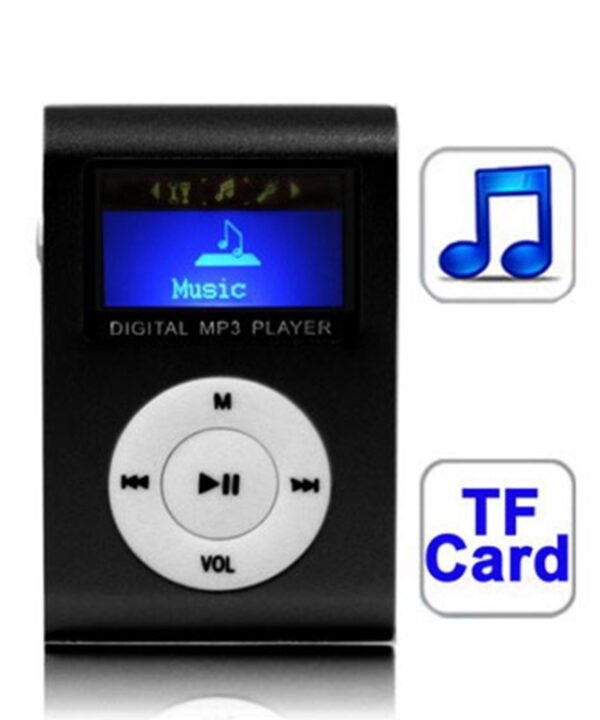 TF / Micro SD Card Slot MP3 Player with LCD Screen, Metal Clip, with LCD Screen
