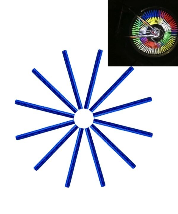 OQSPORT 12 PCS Bicycle Wheel Spoke Reflector Reflective Mount Clip Tube Warning Light Strip