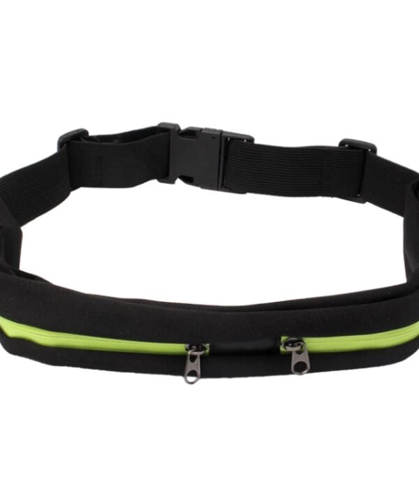 Sports Waterproof Elastic Waist Bag Two Pockets Fanny Pack Zip Pouch, Green, Sports+Orange, Blue, Sports+Black, Magenta