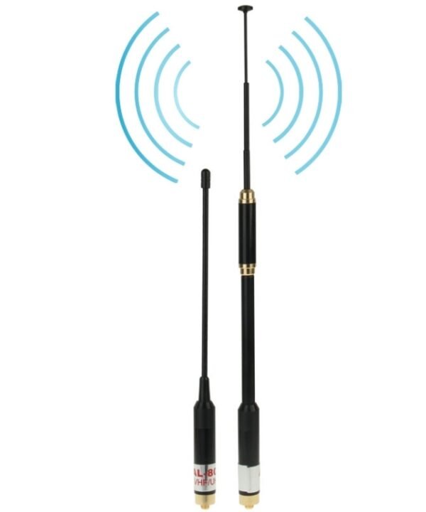 AL-800 Dual Band 144/430MHz High Gain SMA-F Telescopic Handheld Radio Dual Antenna for Walkie Talkie, Antenna Length: 22cm / 86cm