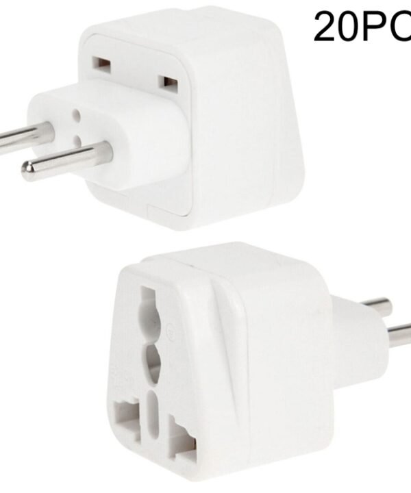20PCS EU Plug Adapter Power Socket Travel Converter(White)