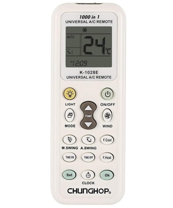 Chunghop K-1028E 1000 in 1 Universal A/C Remote Controller with Flashlight(White)