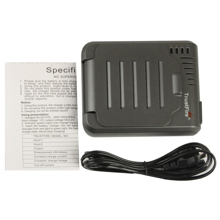 TR-003P4 TrustFire 1x4 Universal Cylindrical Li-ion Battery Charger for 10430/ 10440/ 14500/ 16340/ 17670/ 18500 - Image 3