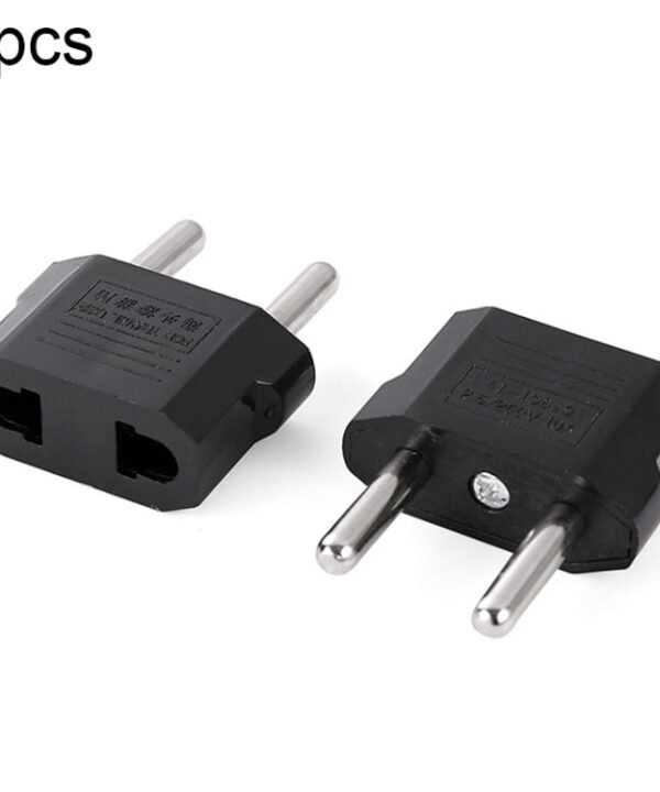 4pcs US to EU Plug Charger Adapter, Travel Power Adapter with Europe Socket Plug(Black)