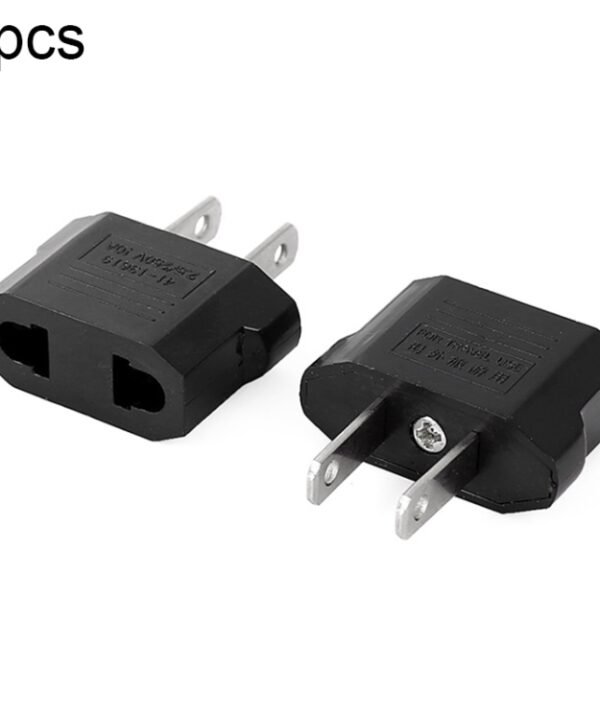5pcs EU Plug to US Plug Charger Adapter, Travel Power Adaptor with United States Socket Plug(Black)