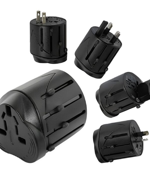 All in 1 EU + AU + UK + US Plug Travel Universal Adaptor, Size: 60 x 58 x 56mm(Black)