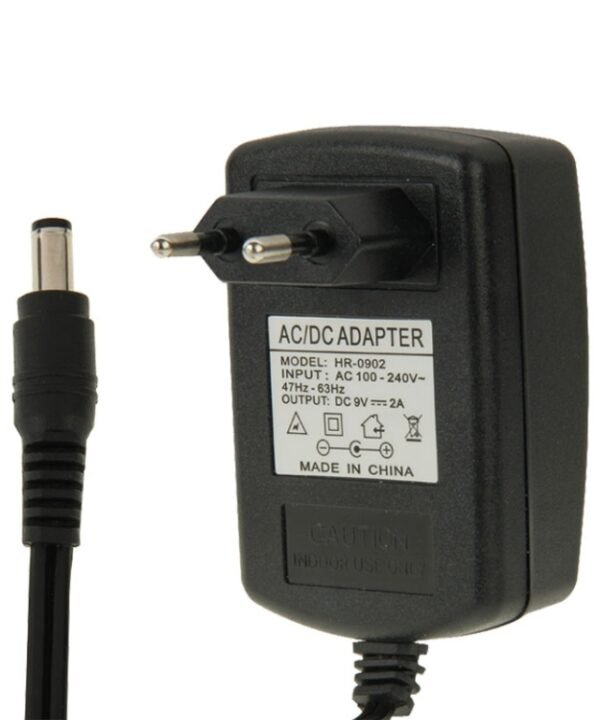 High Quality EU Plug AC 100-240V to DC 9V 2A Power Adapter, Tips: 5.5 x 2.1mm, Cable Length: 1m