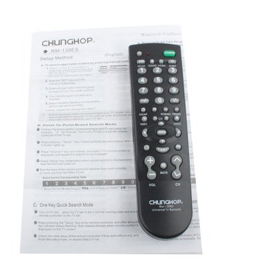 Chunghop Universal TV Remote Control (RM-139ES)(Black) - Image 4