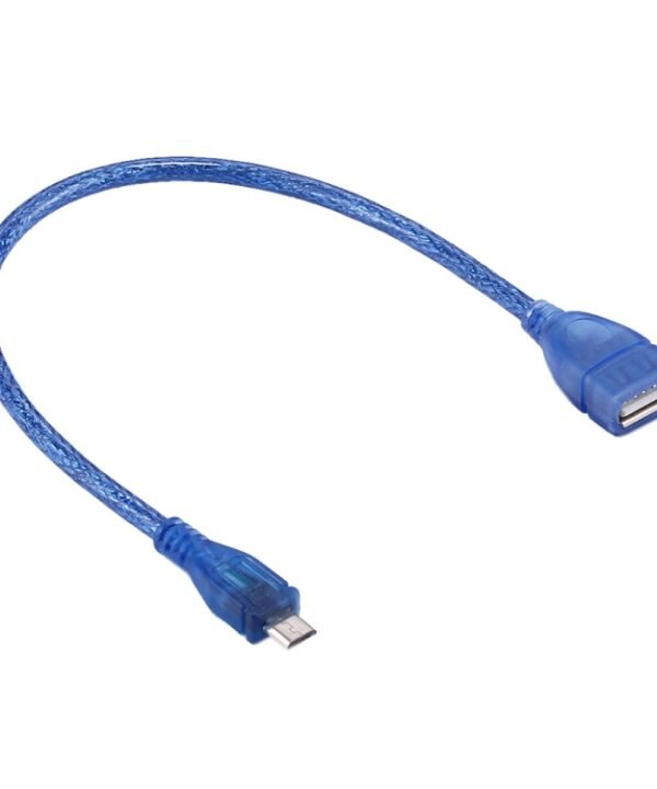 29cm Micro USB Male to USB 2.0 Female OTG Converter Adapter Cable(Blue)