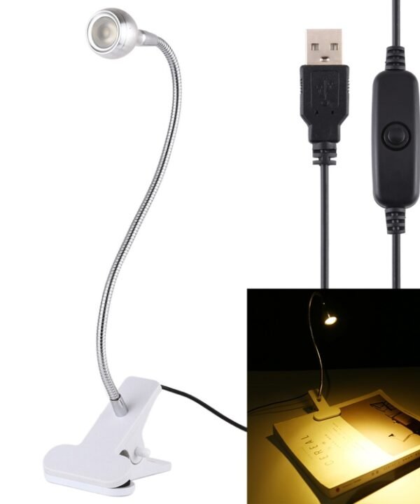 3W 360 Degree Rotation USB Metal Flexible Neck LED Light with Switch & Clip (Warm White Light Silver), S-UL-3119, S-UL-3119A, S-UL-3119B, S-UL-3119S