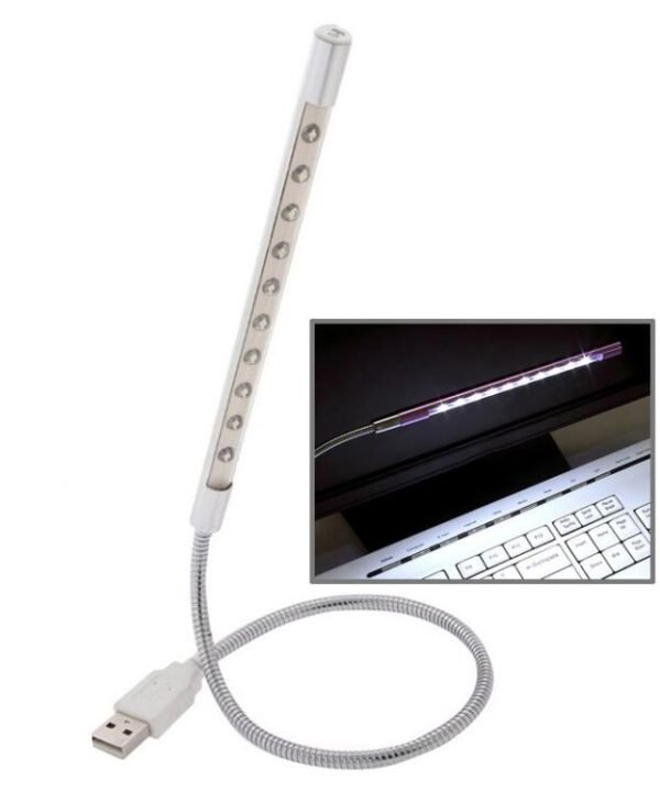 Portable USB LED Light, 10-LED, 1W, White Light(Silver)