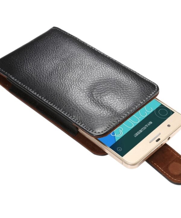 5.5 inch Litchi Texture Vertical Flip Upright Genuine Leather Case / Waist Bag with Rotatable Back Splint for Huawei P9 Plus & Honor 7i & Honor 6 Plus, Galaxy Note 3 & Note 2, etc