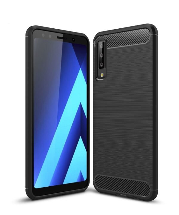 For Galaxy A7 (2018) / A750 Brushed Carbon Fiber Texture TPU Shockproof Anti-slip Soft Protective Back Cover Case, For Galaxy A7 (2018), Galaxy A7 (2018)