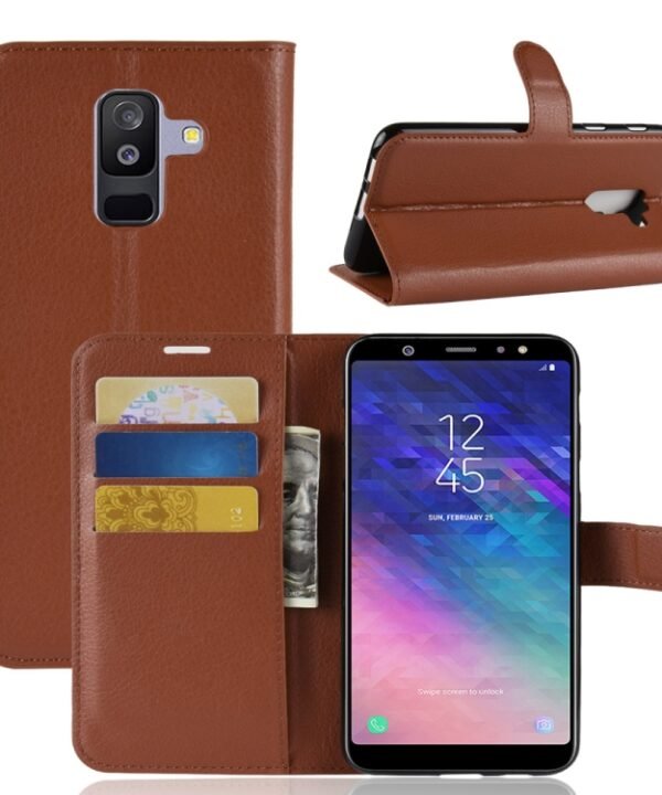 For Galaxy A6+ 2018 Litchi Texture Horizontal Flip Leather Case with Holder & Card Slots & Wallet, For Galaxy A6+ 2018, Galaxy A6+ 2018