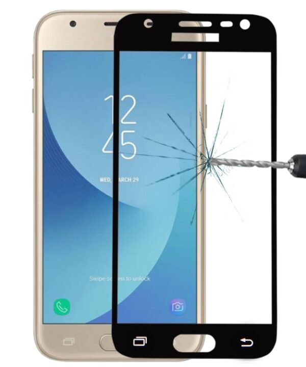 For Galaxy J3 (2017) (EU Version) 0.26mm 9H Surface Hardness 2.5D Curved Silk-screen Full Screen Tempered Glass Screen Protector, For Galaxy J3 (2017) (EU Version)