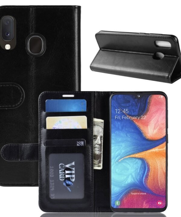 R64 Texture Single Fold Horizontal Flip Leather Case for Galaxy A20e, with Holder & Card Slots & Wallet, For Galaxy A20e