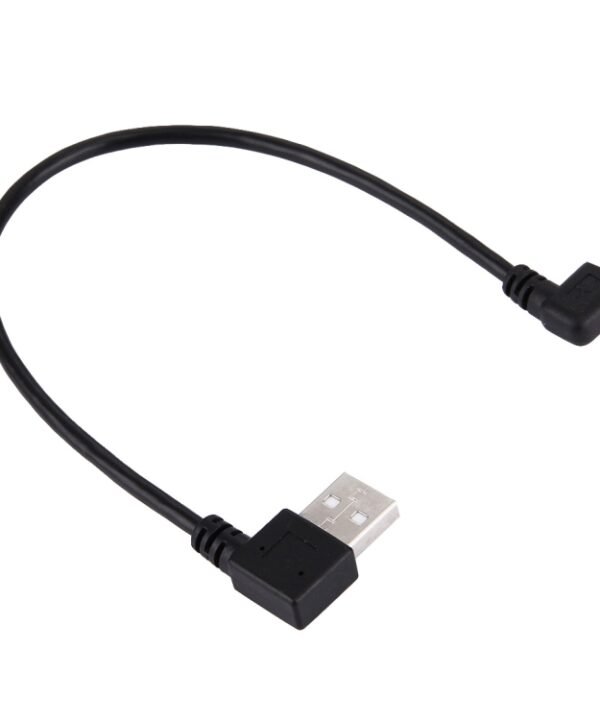 20cm USB 2.0 Male Bent Right Turn Reversion 90 Degrees to Micro USB Male Bent Data Charging Cable, For Samsung / Huawei / Xiaomi / Meizu / LG / HTC and Other Smartphones