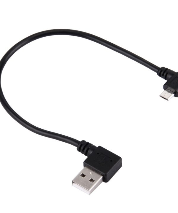 20cm USB 2.0 Right Turn Elbow to Micro USB Elbow Data Cable