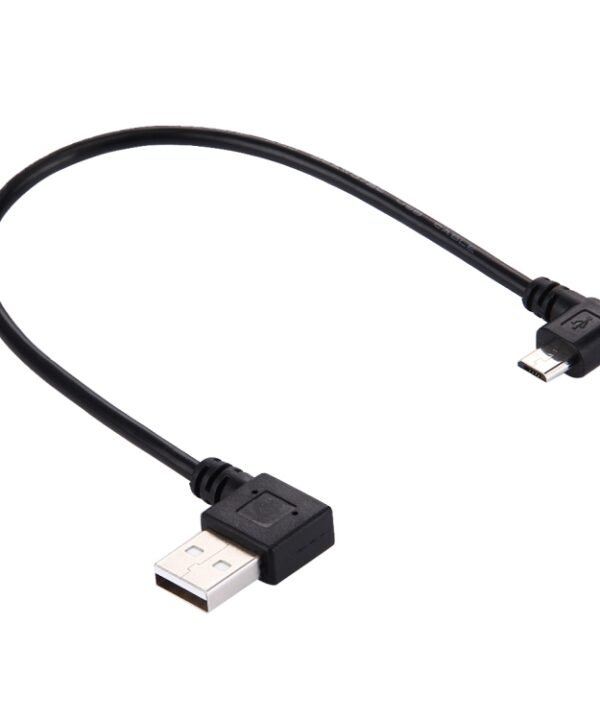 20cm USB 2.0 Left Turn Elbow to Micro USB Elbow Data Cable