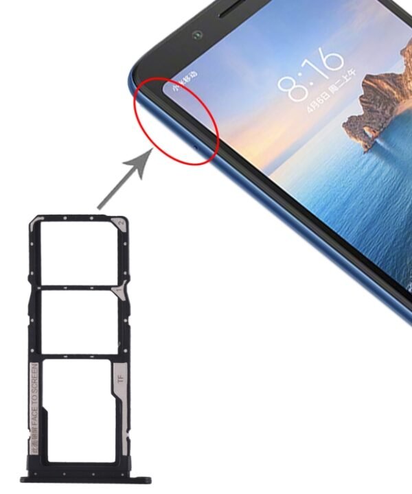 SIM Card Tray + SIM Card Tray + Micro SD Card Tray for Xiaomi Redmi 7A, For Xiaomi Redmi 7A, For Xiaomi Redmi 7A (Dark Blue), For Redmi 7A