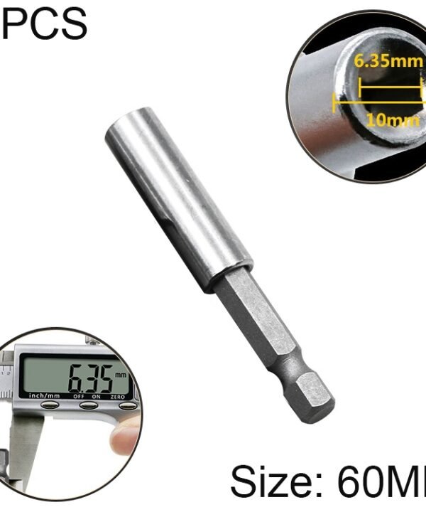 5 PCS 1/4 Electric Batch Head High Magnetism Connecting Rod Pistol Drill Extension Rod Sleeve Fast Turning Joint, Length: 60mm
