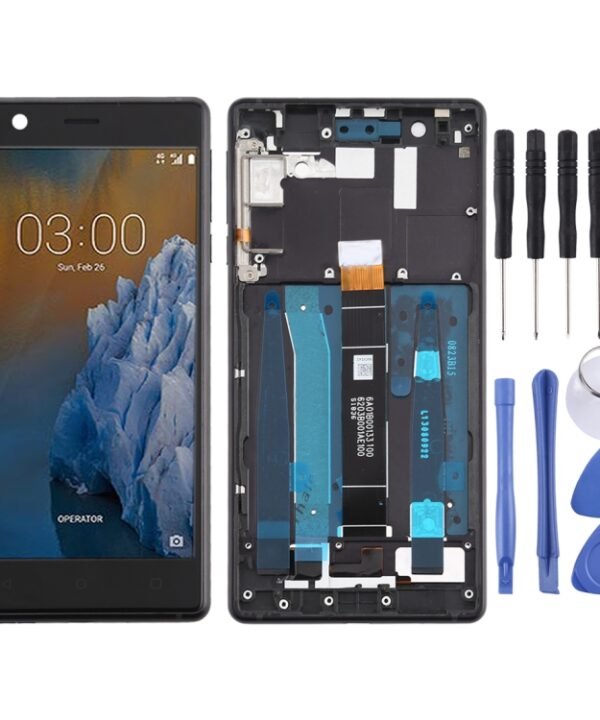 LCD Screen and Digitizer Full Assembly with Frame & Side Keys for Nokia 3 TA-1032, For Nokia 3