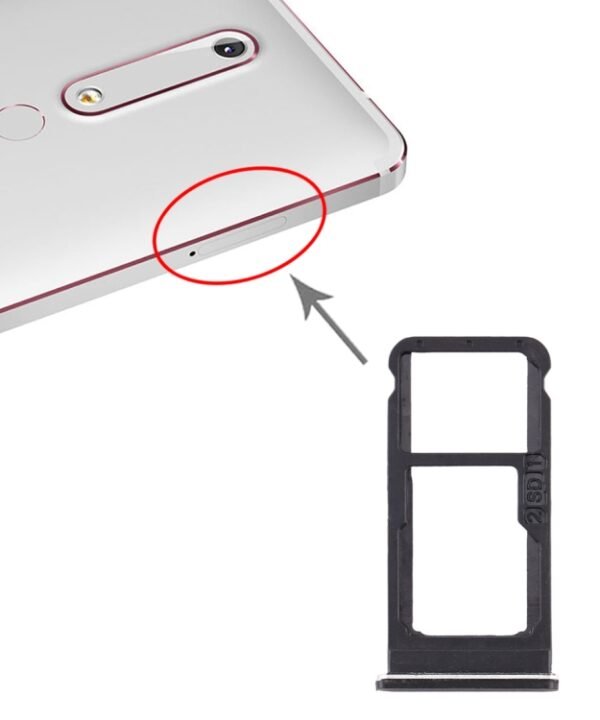 SIM Card Tray + SIM Card Tray / Micro SD Card Tray for Nokia 6.1 / 6 (2018) / TA-1043 TA-1045 TA-1050 TA-1054 TA-1068, For Nokia 6.1