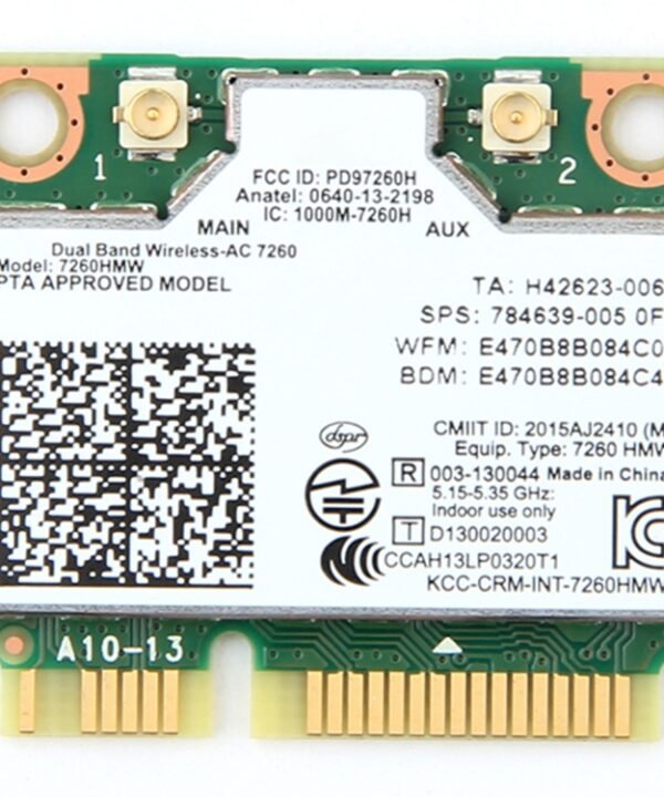 Dual Band Wireless Wifi Card for Intel 7260HMW Mini PCI-E 2.4G / 5Ghz WLAN Bluetooth 4.0 Wifi Card 802.11 ac / a / b / g / n