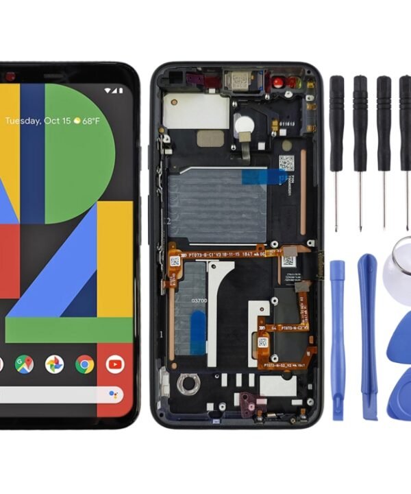 LCD Screen and Digitizer Full Assembly with Frame for Google Pixel 4, For Google Pixel 4 with Frame