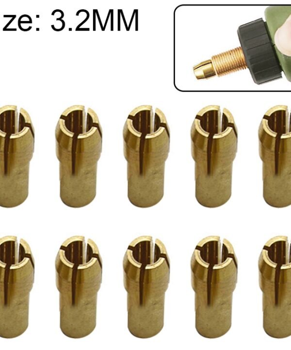 10 PCS Three-claw Copper Clamp Nut for Electric Mill Fittings，Bore diameter: 3.2mm