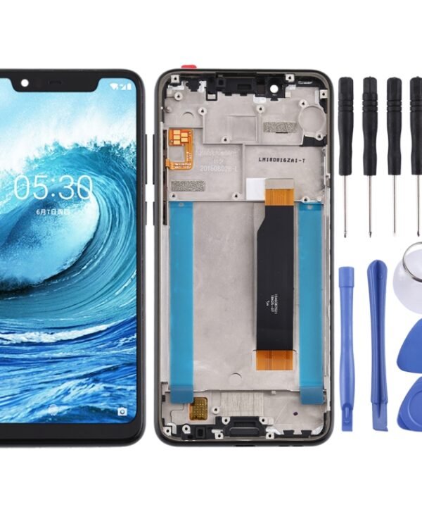 LCD Screen and Digitizer Full Assembly with Frame for Nokia 5.1 Plus / X5 / TA-1102 TA-1105 TA-1108 TA-1109 TA-1112 TA-1120 TA-1199, For Nokia X5