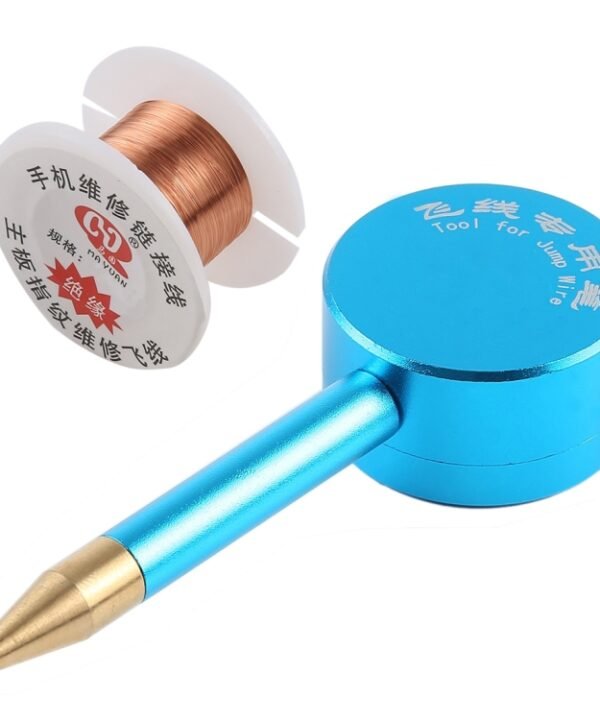 0.02mm Motherboard Fingerprint Jump Fly Wire Box Set Flying Line Pen Spot Welding Fly Wire Repair Tools for iPhone / Samsung / Huawei / Vivo / Xiaomi and Other Smart Phones