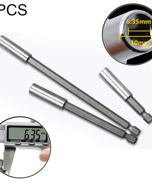 3 in 1 1/4 Electric Batch Head High Magnetism Connecting Rod Pistol Drill Extension Rod Sleeve Fast Turning Joint, Length: 60/100/150mm