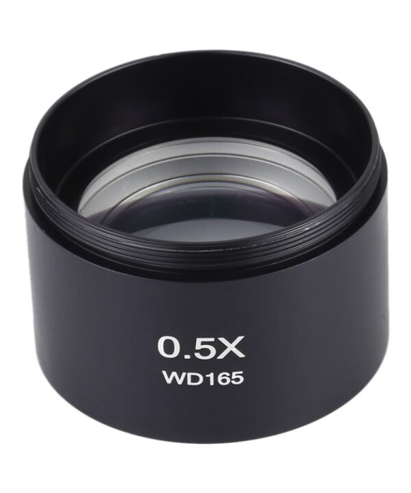Stereo Microscopes Auxiliary Objective Lens Barlow Lens Magnifier 0.5X WD165