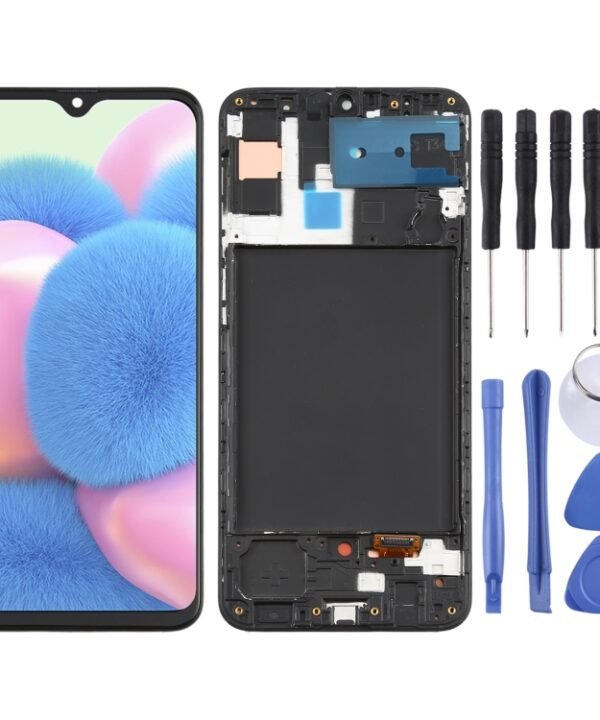 Original Super AMOLED LCD Screen for Samsung Galaxy A30s Digitizer Full Assembly With Frame