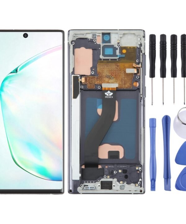 TFT Material LCD Screen for Samsung Galaxy Note10 Digitizer Full Assembly With Frame/Handwriting, Not Supporting Fingerprint Identification(Black)