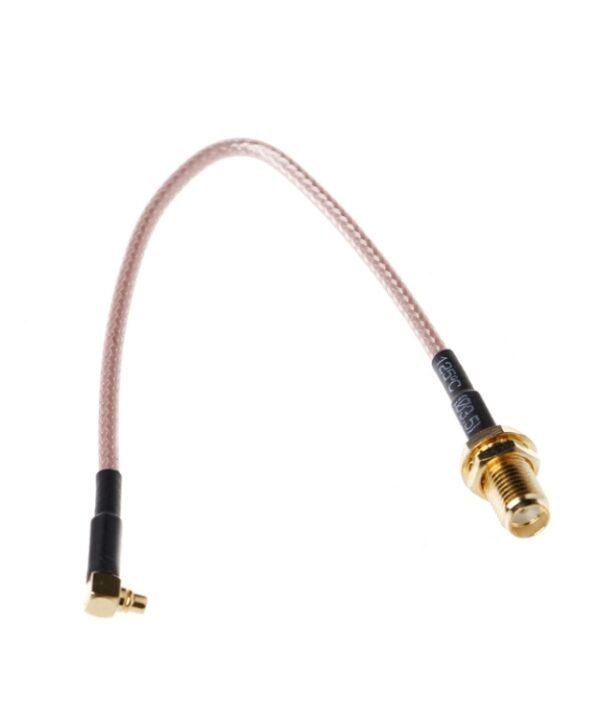 RG316 SMA Female to MMCX Right Angle Male Braid Cable, Length:15cm