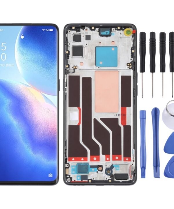Original LCD Screen and Digitizer Full Assembly with Frame For OPPO Reno5 Pro 5G, For OPPO Reno5 Pro 5G