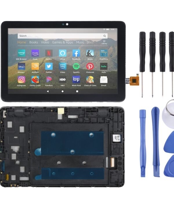 OEM LCD Screen For Amazon Kindle Fire HD 8 Plus/HD 8 2020/Kids 10th gen Digitizer Full Assembly with Frame, For Amazon Kindle Fire HD 8 Plus/HD 8 2020