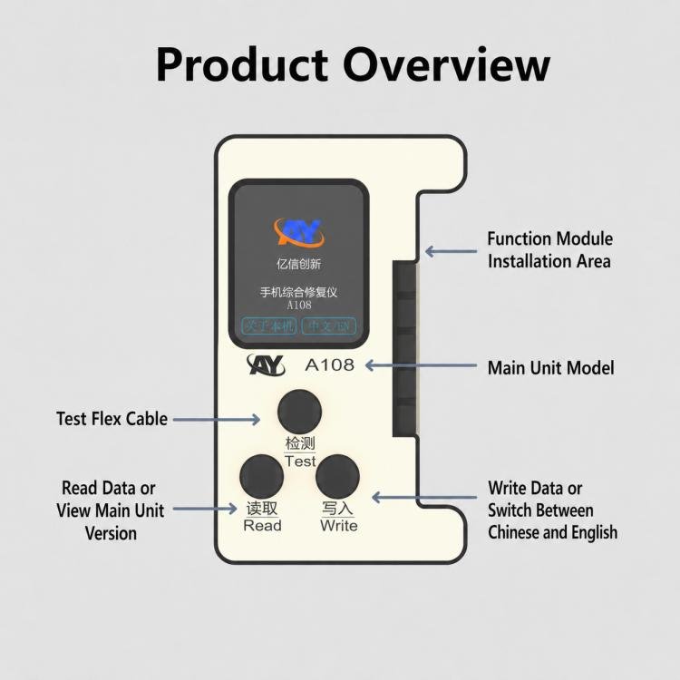 AY A108 Multi-function Dot Matrix Battery Repair Programmer for iPhone 8-16 Pro Max - Image 3