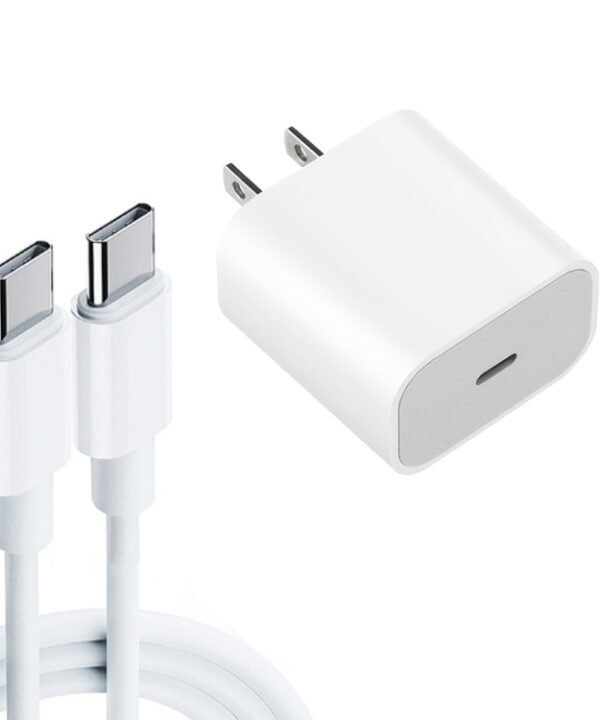 2 in 1 PD 20W Single USB-C / Type-C Port Travel Charger + 3A PD 3.0 USB-C / Type-C to USB-C / Type-C Fast Charge Data Cable Set, Cable Length: 1m, US Plug