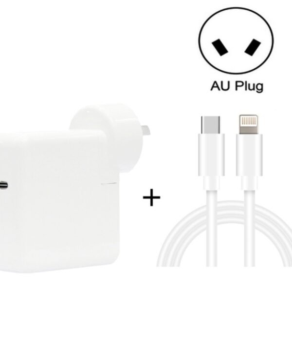 2 in 1 PD3.0 30W USB-C / Type-C Travel Charger with Detachable Foot + PD3.0 3A USB-C / Type-C to 8 Pin Fast Charge Data Cable Set, Cable Length: 1m, AU Plug